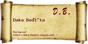 Daka Beáta névjegykártya