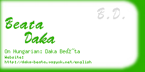 beata daka business card